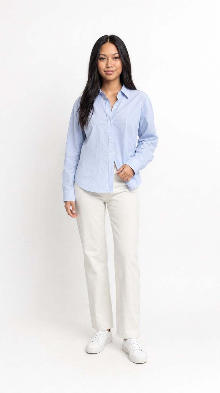 Rag & Bone Maxine Poplin High-Low Button-Down Shirt